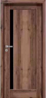 Drzwi wewnętrzne POL-SKONE Mona W01 z szybą czarną laminowaną