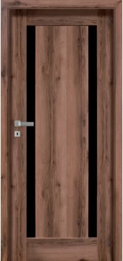 Drzwi wewnętrzne POL-SKONE Mona W02 z szybą czarną laminowaną